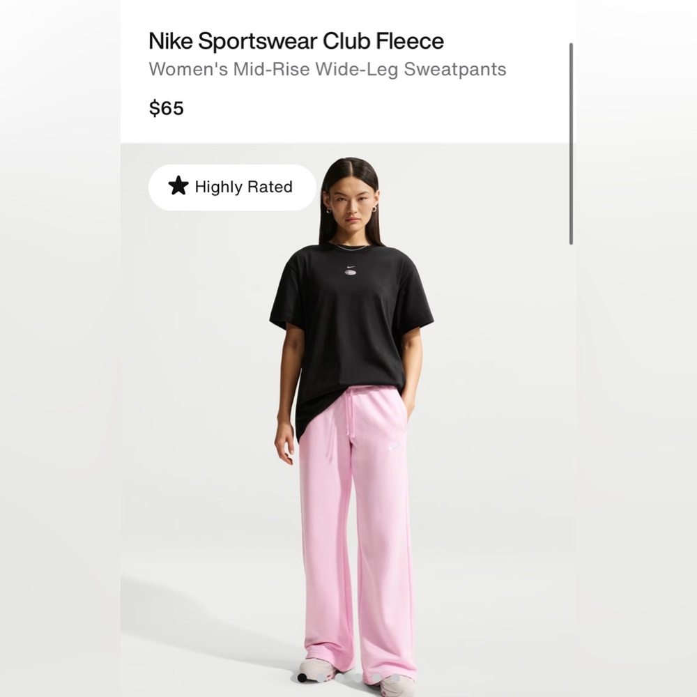 XL Pink Nike Wide Leg Sweatpants